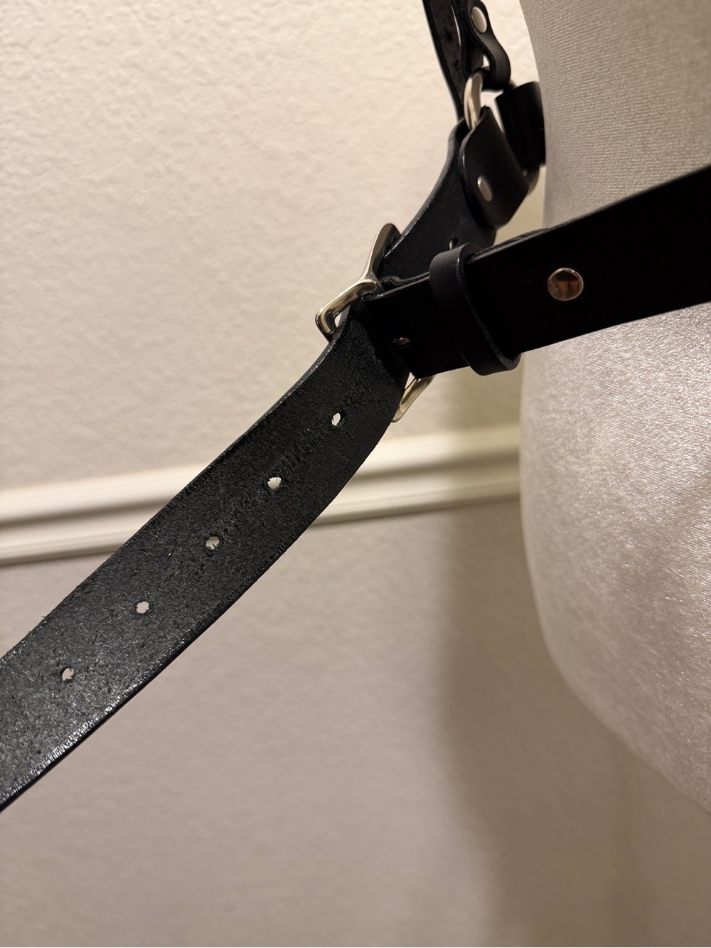 Zana Bayne Size Large Black Leather Harness Belt - Picture 3 of 8